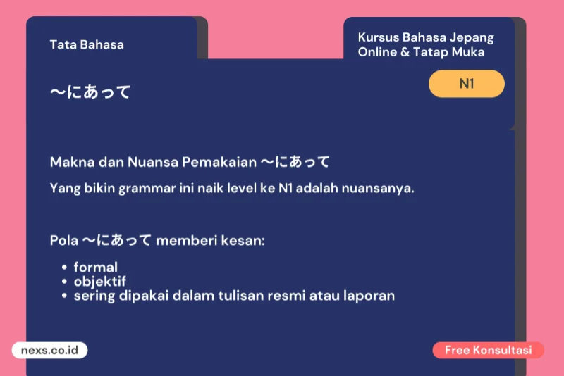 〜にあって makna pola dan contoh kalimat