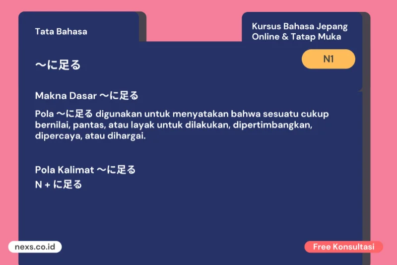 〜に足る yang Sering Dipakai untuk Menilai Sesuatu