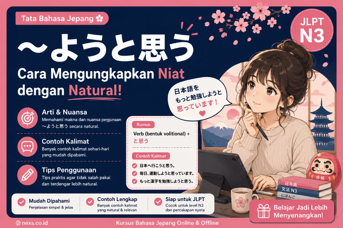 〜ようと思う JLPT N3 Cara Natural Mengungkapkan Niat